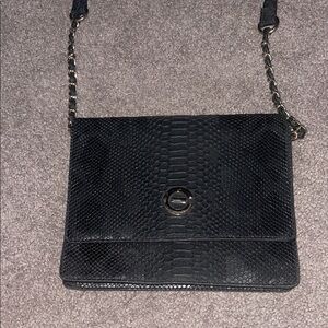 Black Snake Print Women's Bag